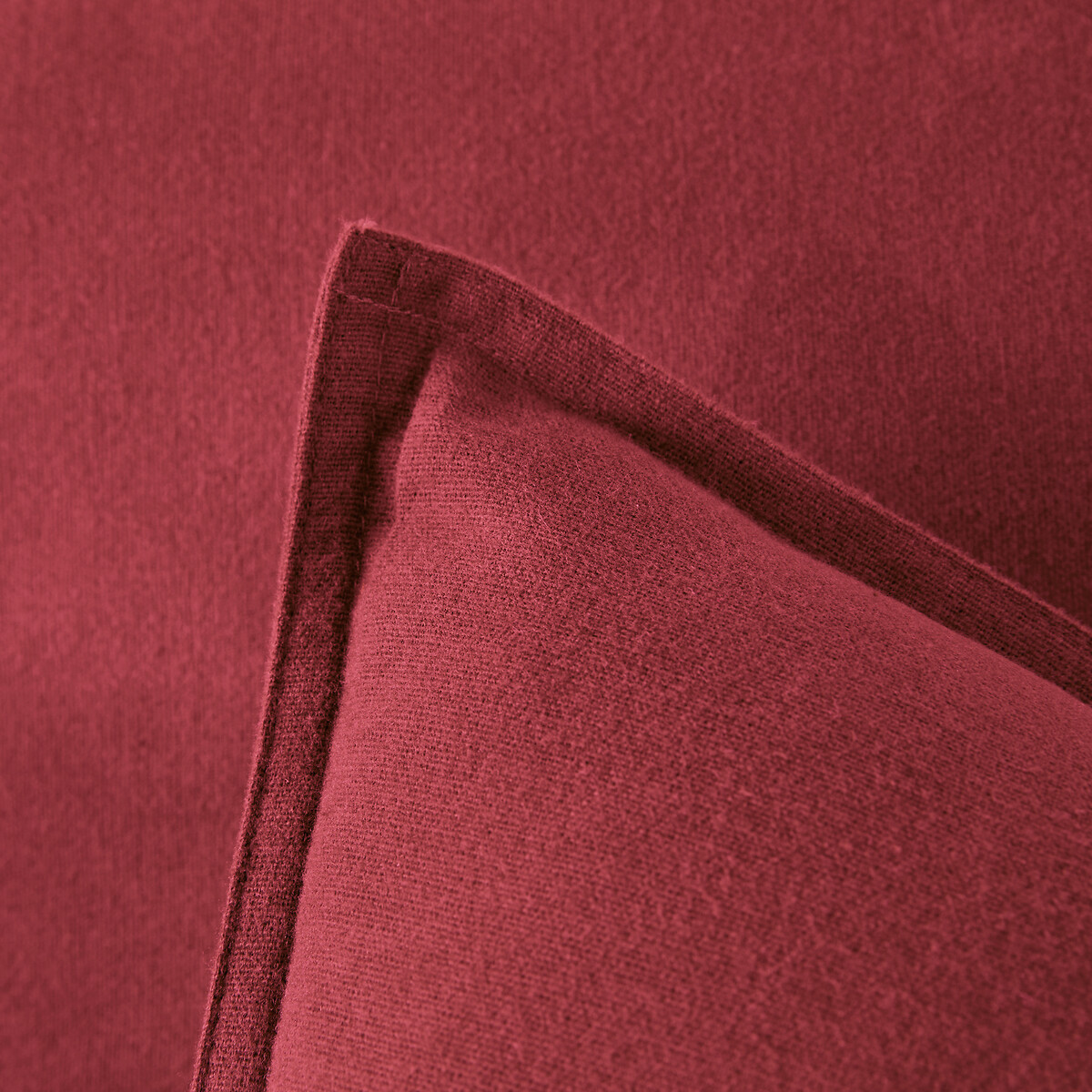Clara Brushed Cotton Pillowcase burgundy, LA REDOUTE INTERIEURS