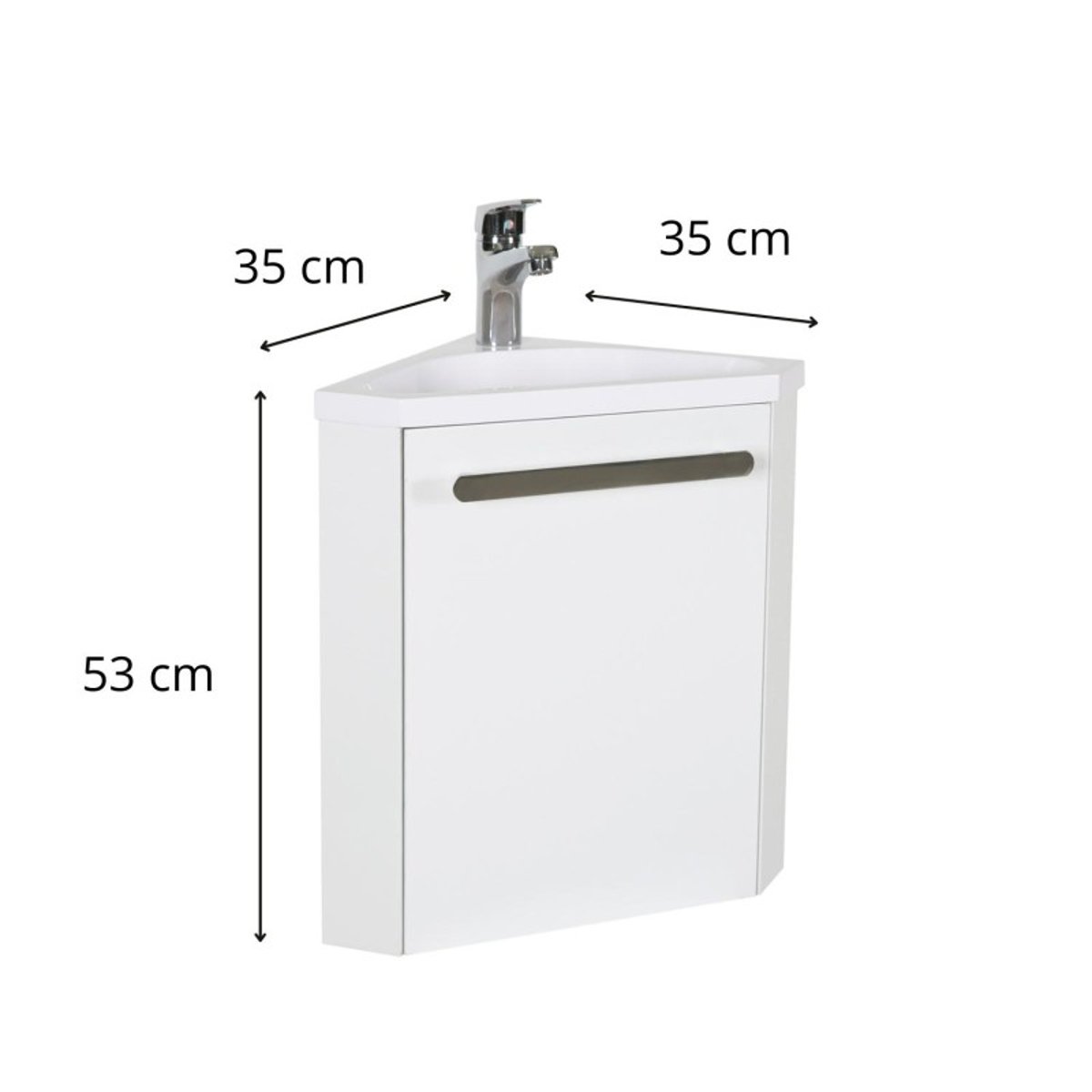 Meuble lave-mains d'angle suspendu SKINO blanc brillant, MOB IN