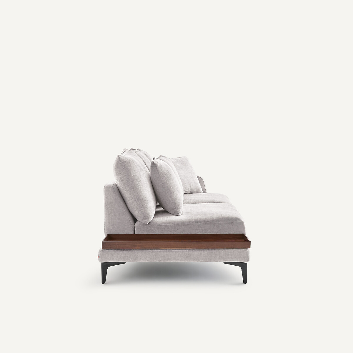Demi-canapé avec plateau, en polyester et coton, MODERNISTE gris clair, EMMANUEL GALLINA X AM.PM