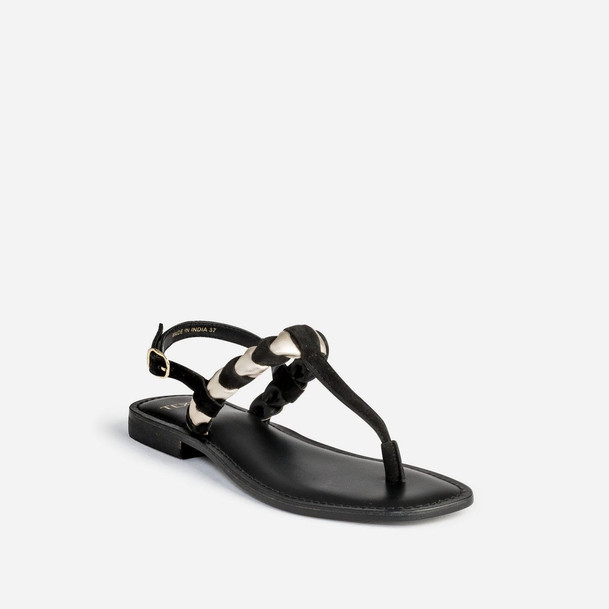 Sandale Plate en cuir NAEMI or, TEXTO