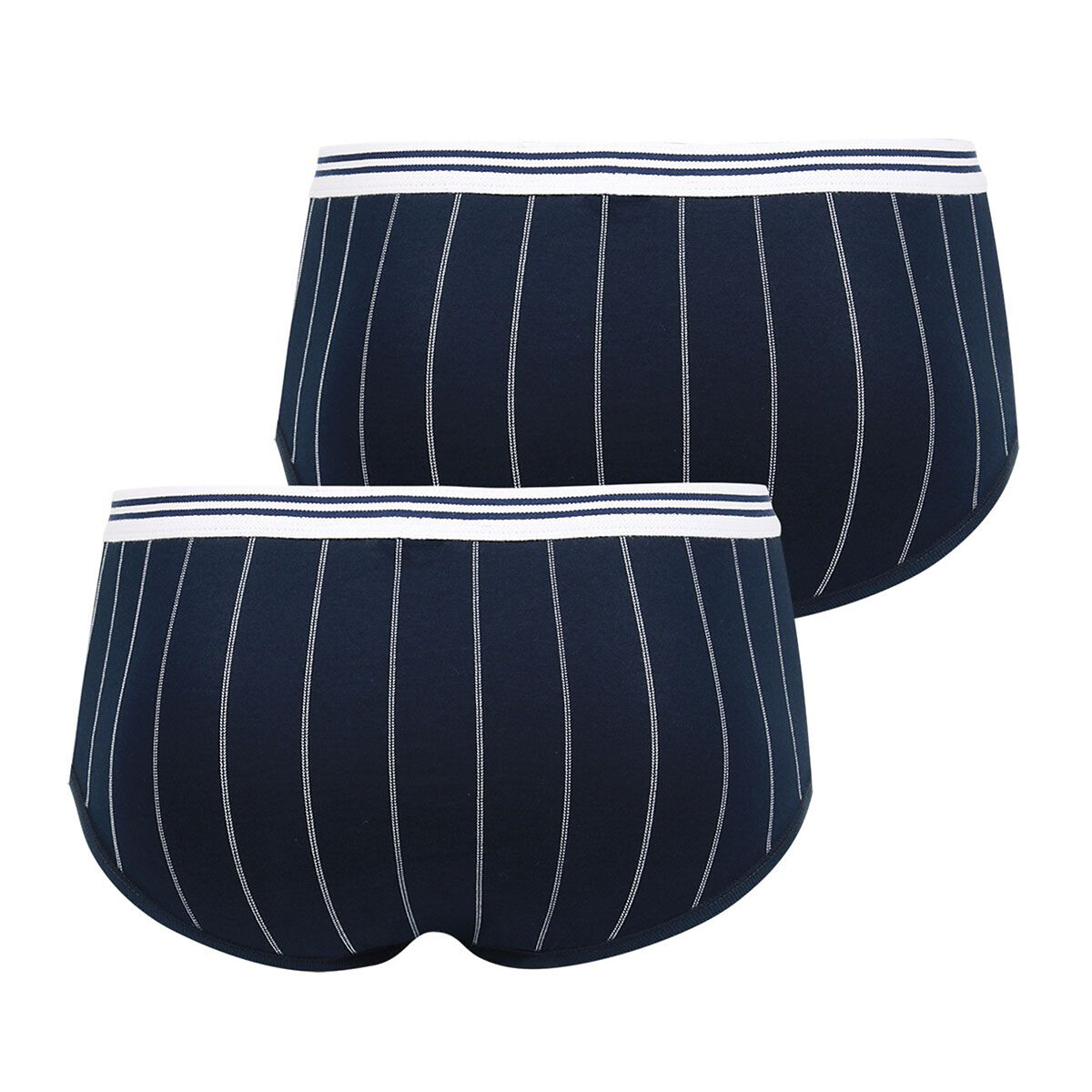 Lot de 2 slips ouvert coton mercerisé bleu marine + bleu marine, EMINENCE