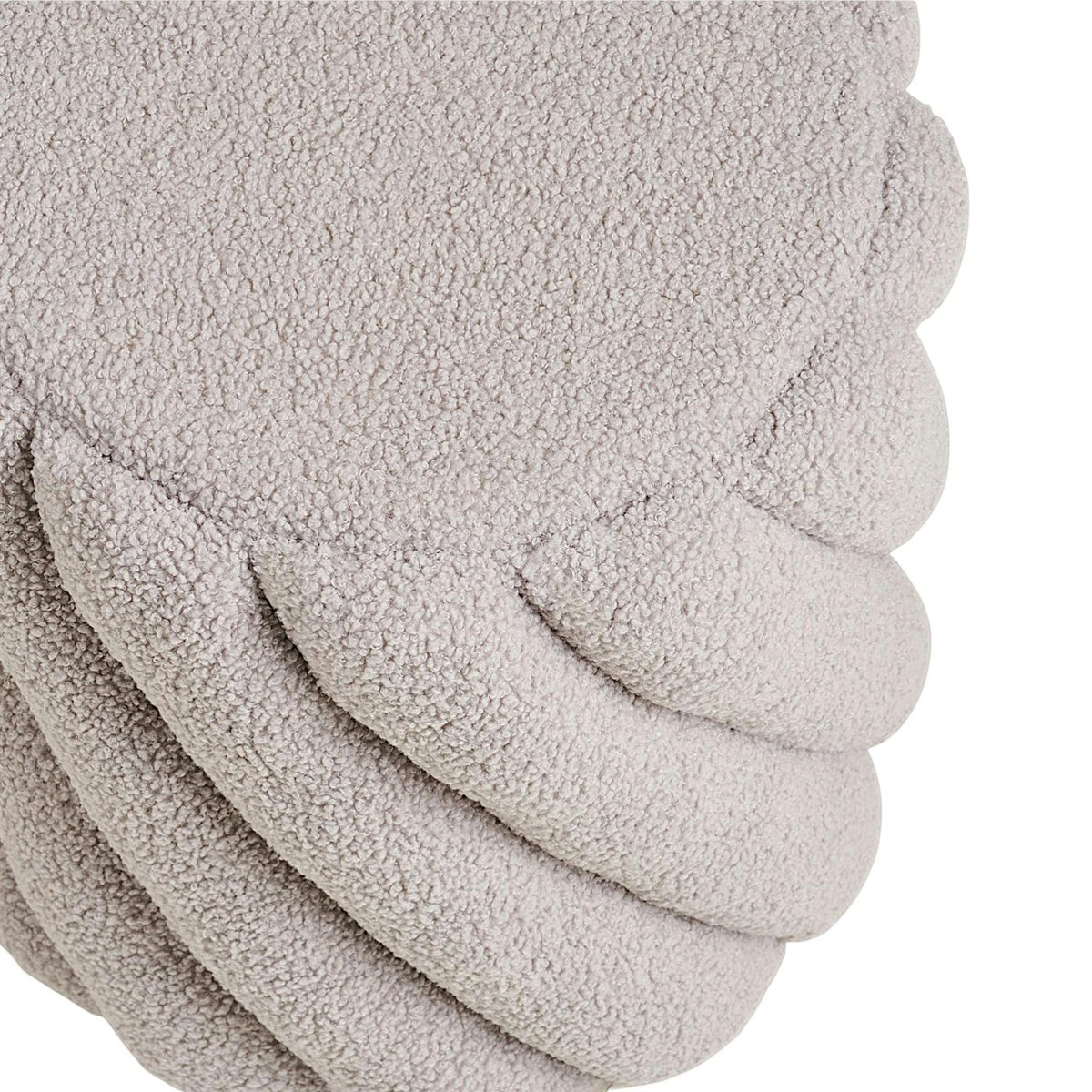 Pouf de salon bouclette grise à larges bandes BERLIN gris foncé, PIER IMPORT