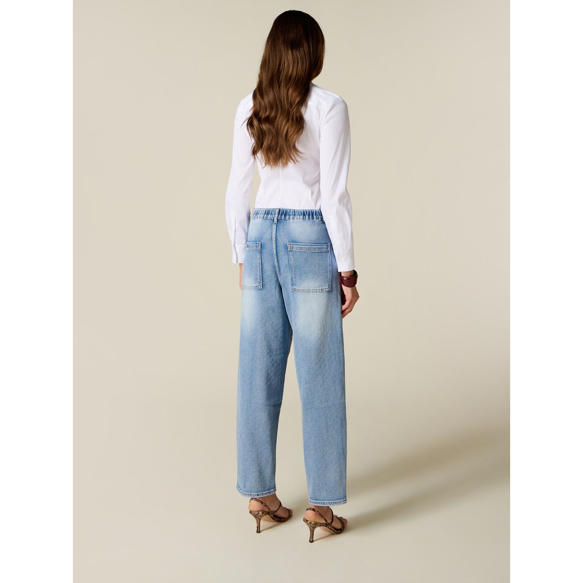 Jean barrel avec cristaux devant light - blue, OLTRE
