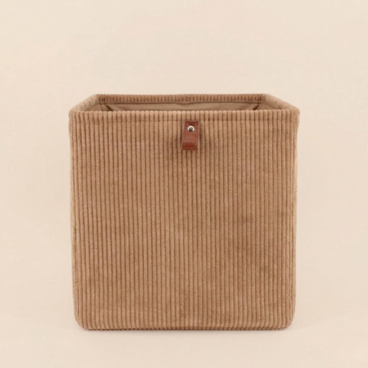 Cube de rangement en velours 31x3cm marron, ORNAMI