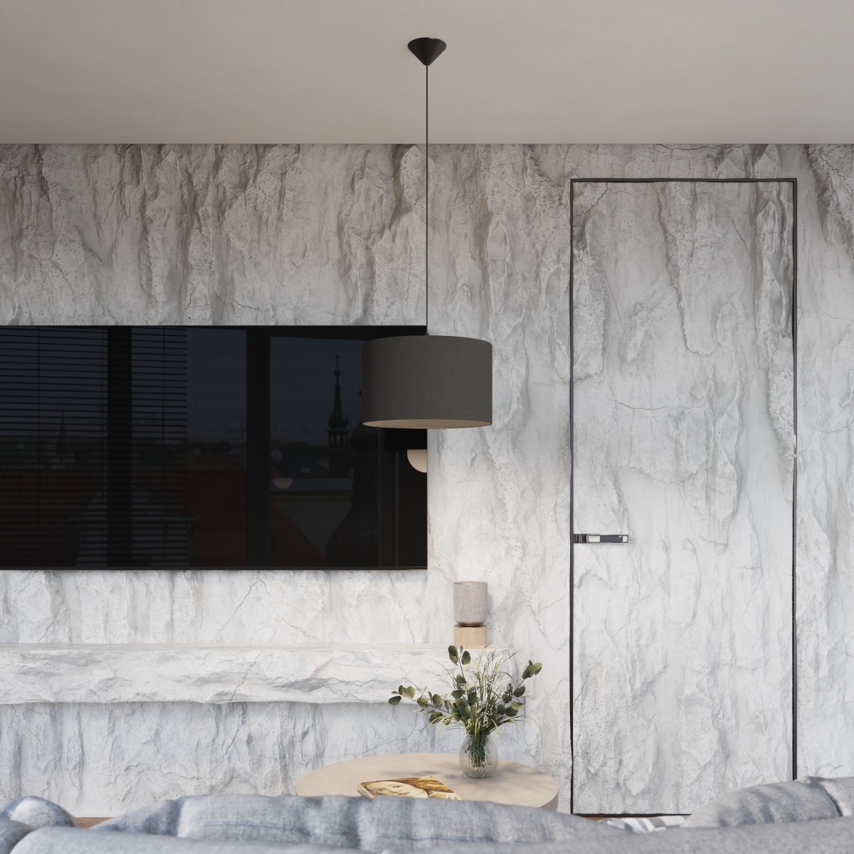 Suspension Tissu Noir E27 1 Nova 30 noir, EDEN