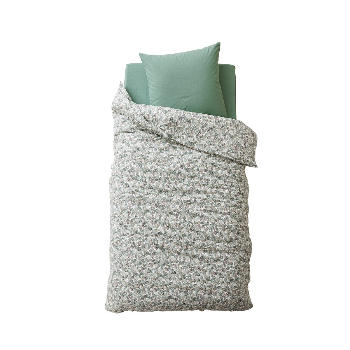 Parure housse de couette + taie d'oreiller TROPICAL vert, VERTBAUDET