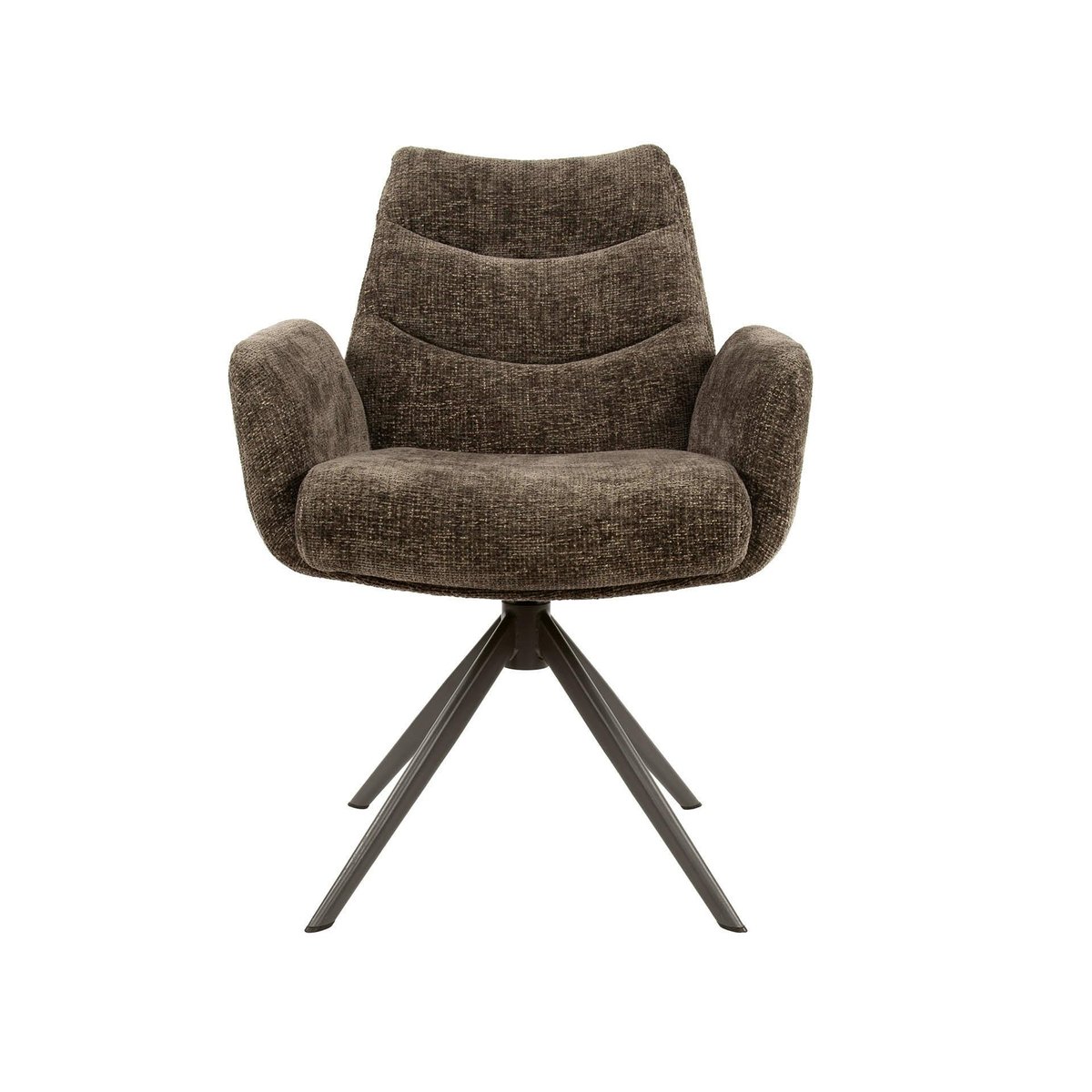 Fauteuil pivotant (lot de 2) tissu chenille TAJ taupe, PIER IMPORT