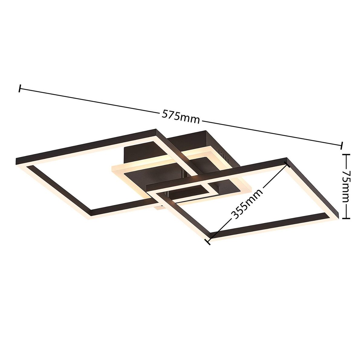Plafonnier en aluminium moderneLED, Fjardo noir, LINDBY