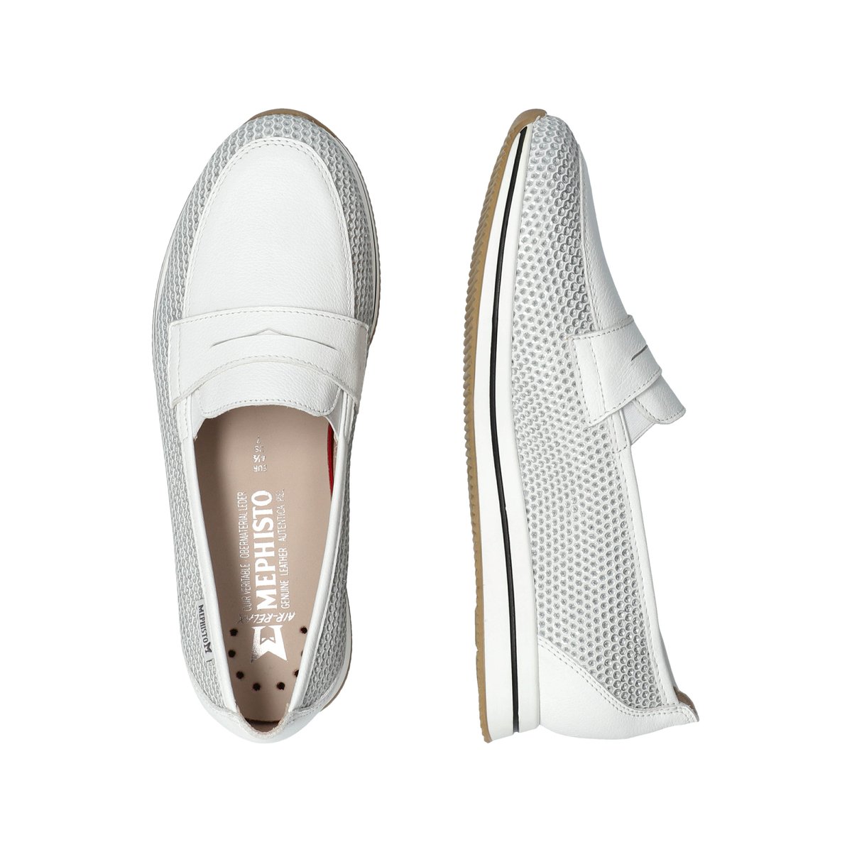 Baskets en cuir LYA gris argent 5142, MEPHISTO