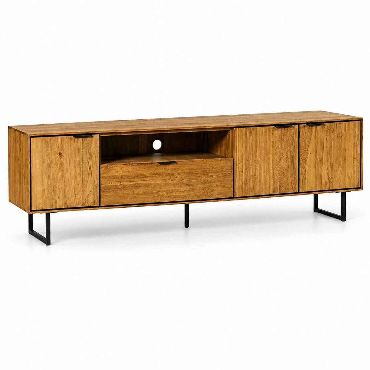 Banc tv en bois de teck recyclé DEPOK bois naturel, PIER IMPORT