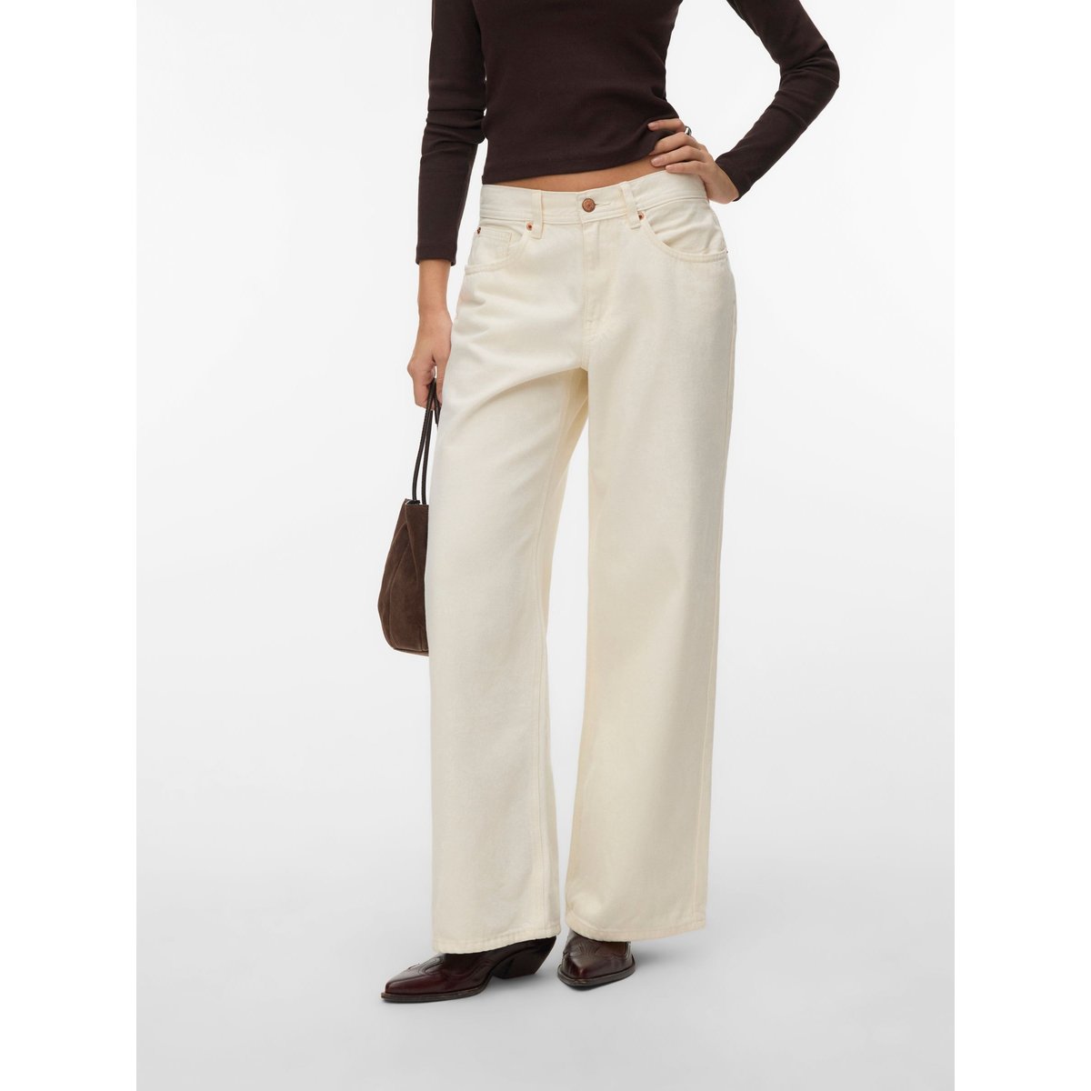 Jean À Coupe Large ecru, VERO MODA