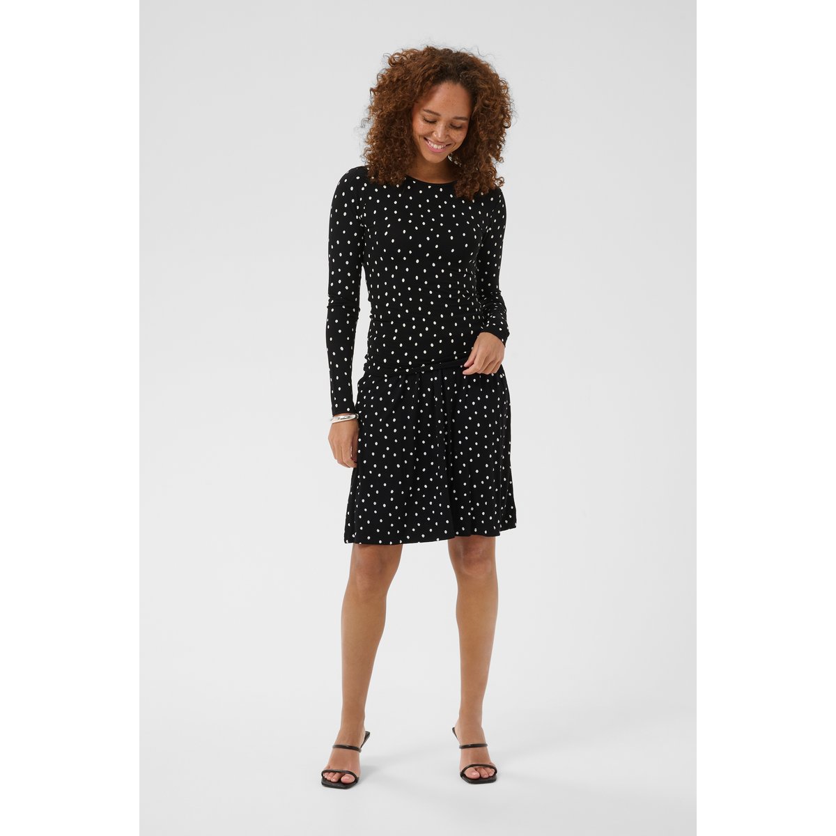 Jupe casual noir blanc black deep/chalk dot, KAFFE