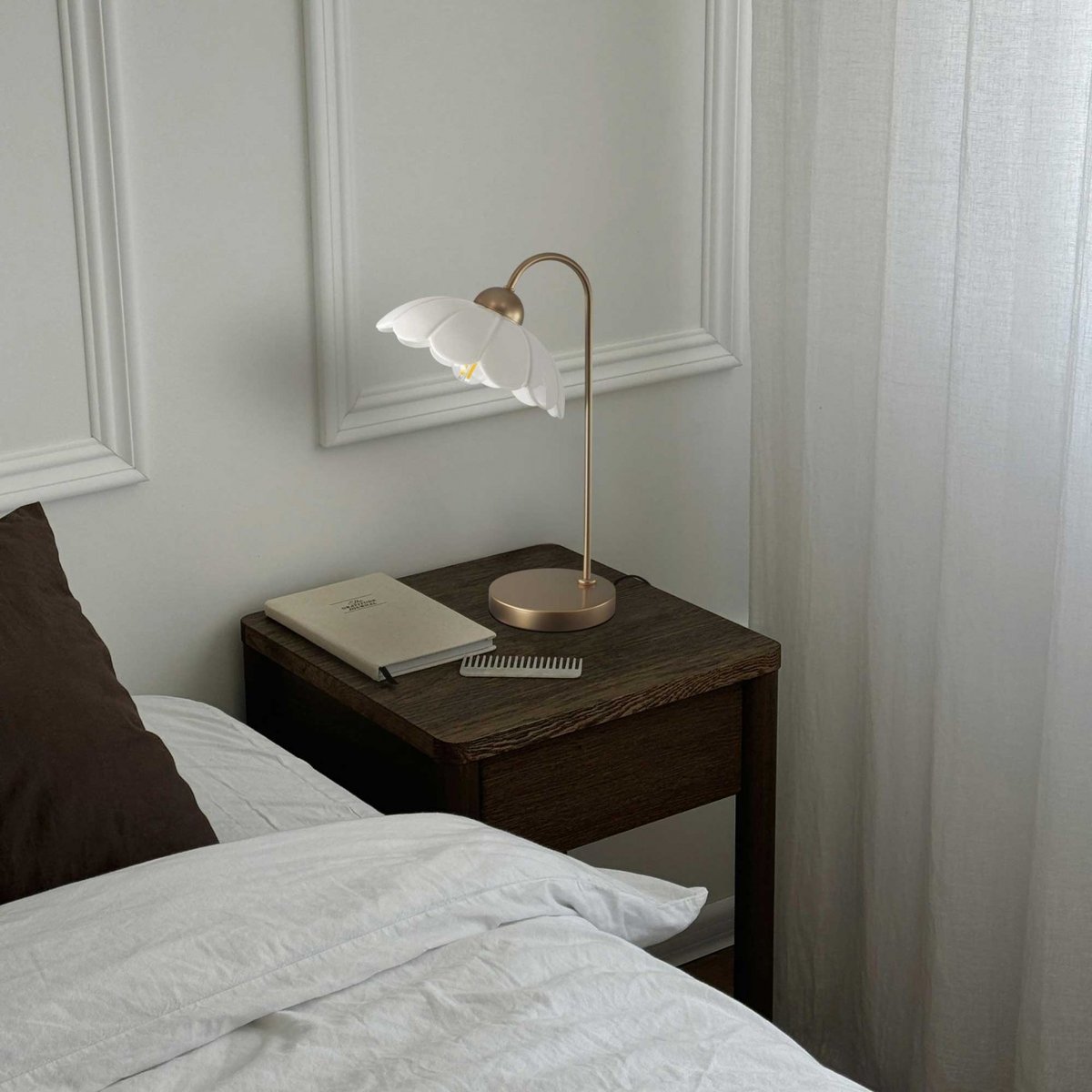 Lampe à poser en métal & céramique, CLARIS blanc, C-CREATION