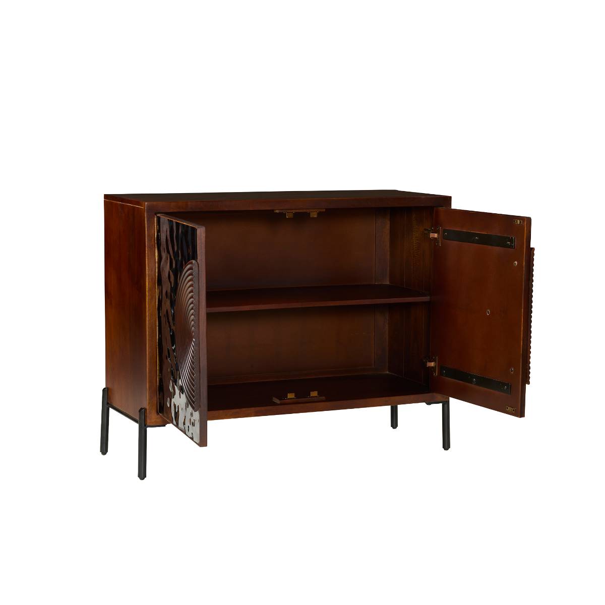 Buffet en bois de manguier et en métal NAYELI bois foncé, MADE IN MEUBLES
