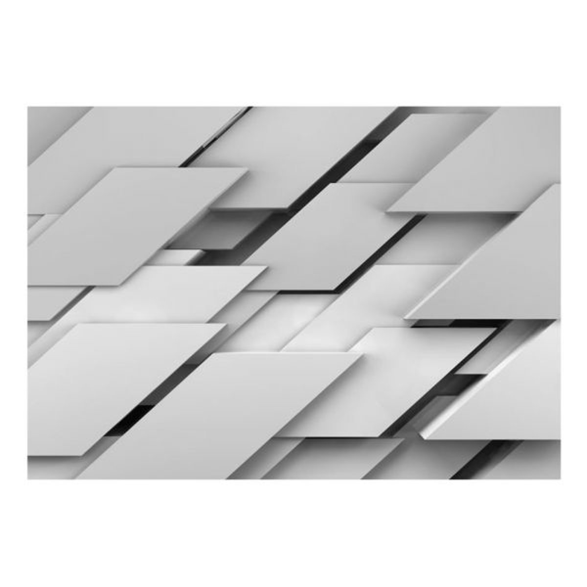 Papier peint intissé panoramique 3D et Perspective Bord du gris gris / argent, EDEN
