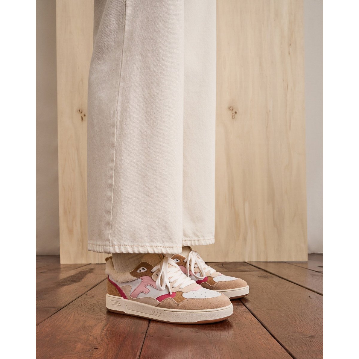 Baskets cuir DAHLIA rose, FAGUO