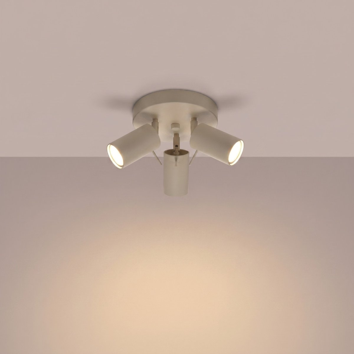 Plafonnier Acier Taupe GU10 3 RING taupe, EDEN