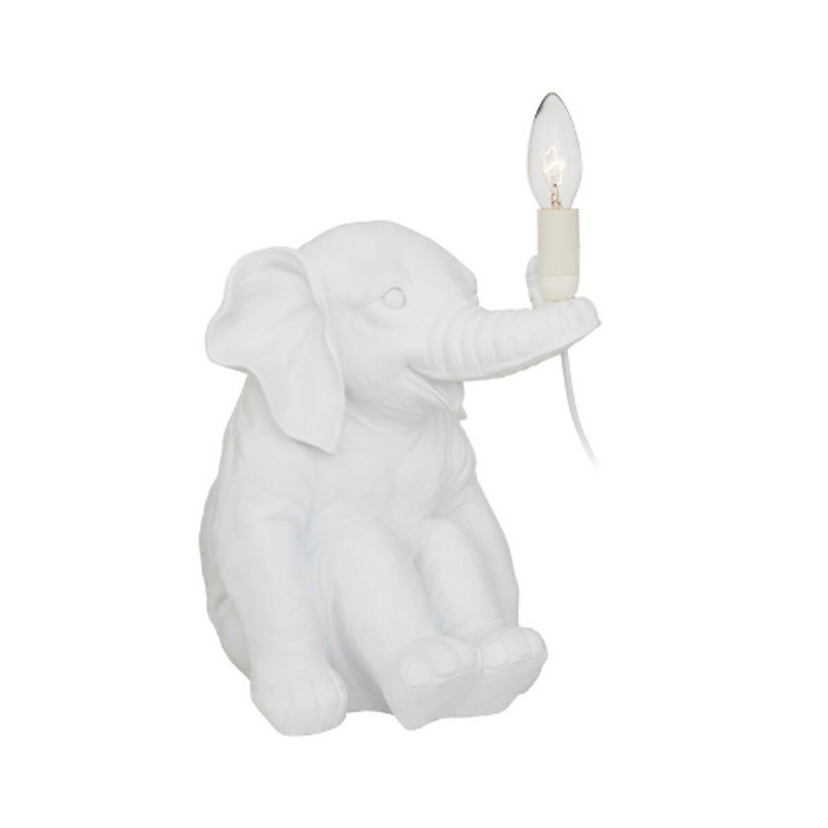 White Ceramic Elephant Character Table Lamp white, SO'HOME