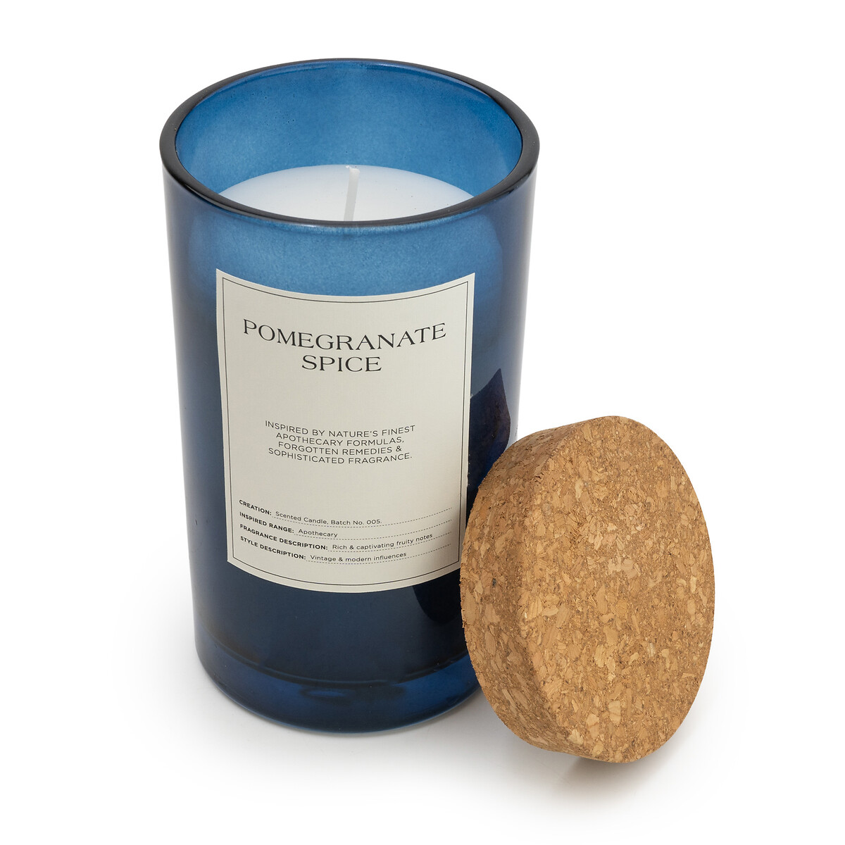 Apothecary Pomegranate Spice Jar Candle blue, SO'HOME