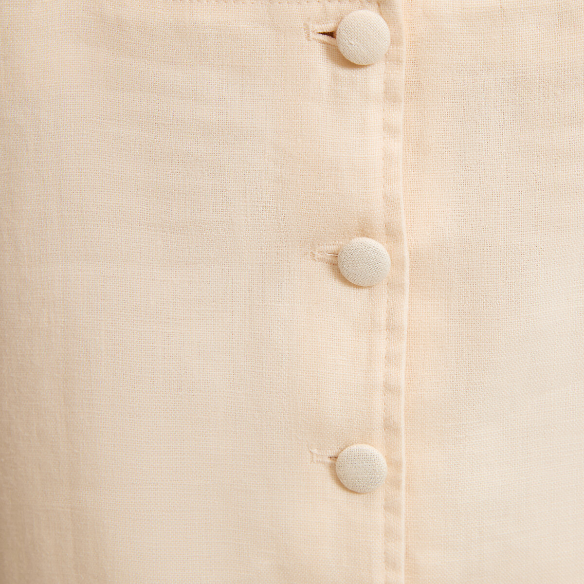 Top à bretelles boutonné dos en lin jaune pastel, LA REDOUTE COLLECTIONS