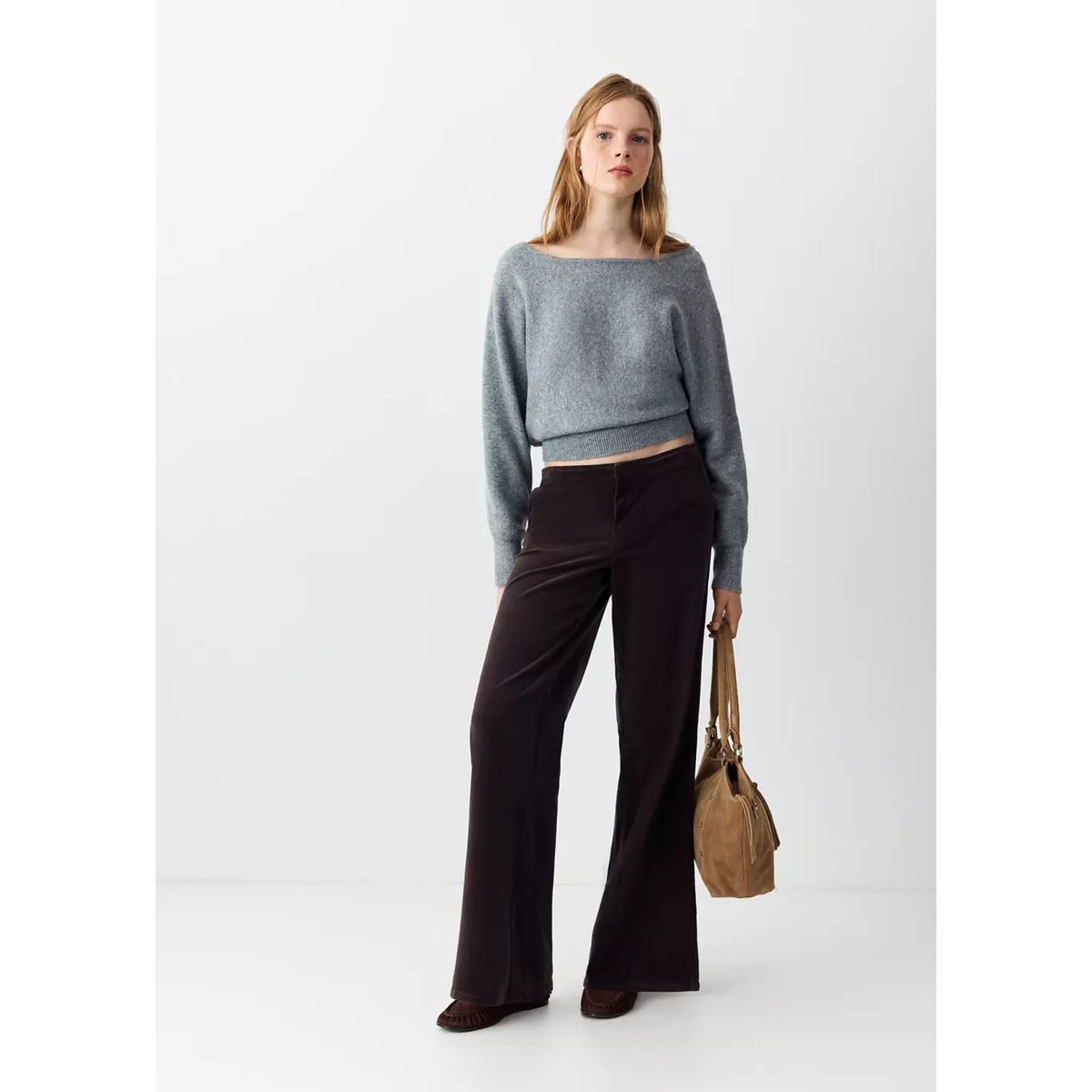 Pantalon droit velours côtelé chocolat, MANGO TEEN