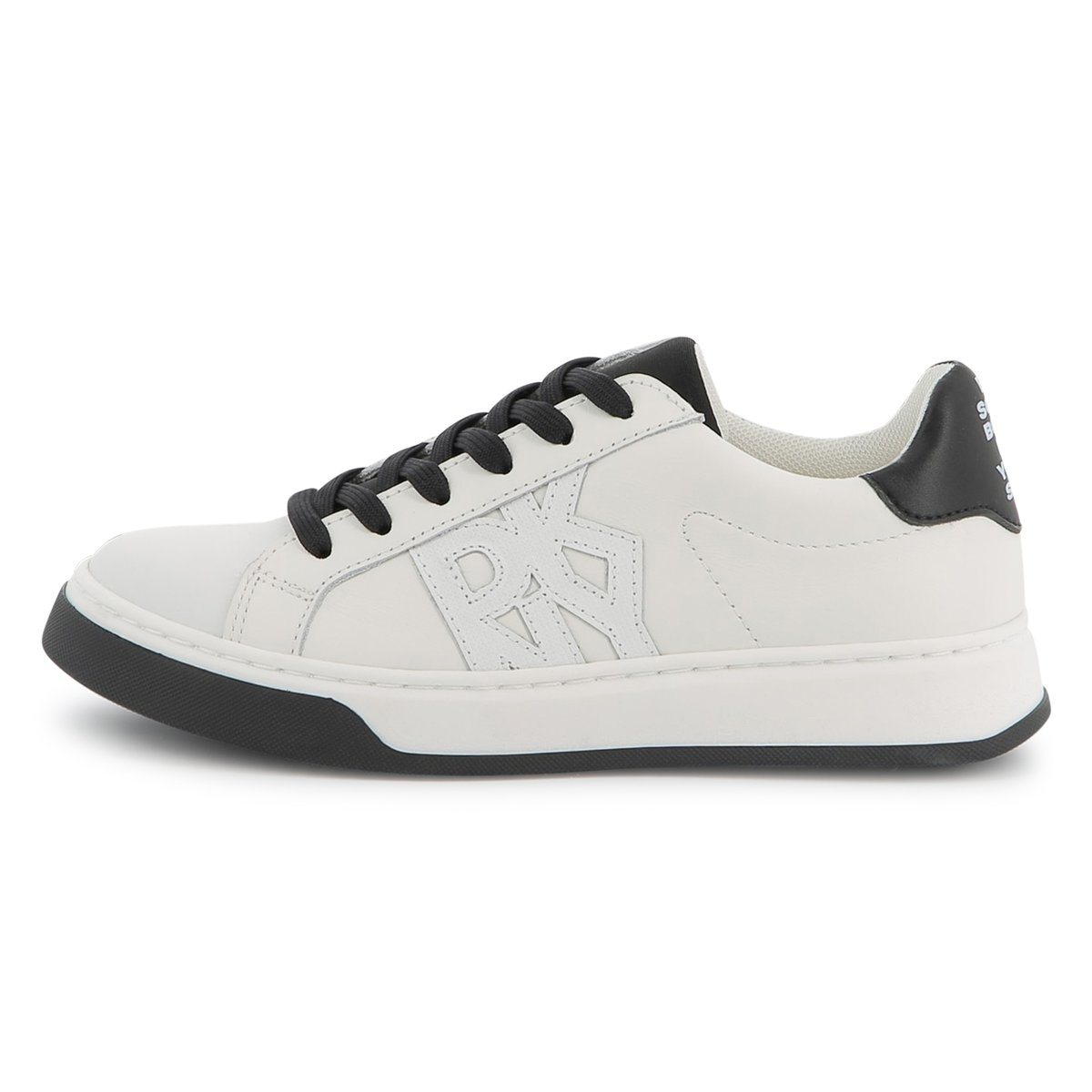 Sneakers con lacci in pelle blanc, DKNY