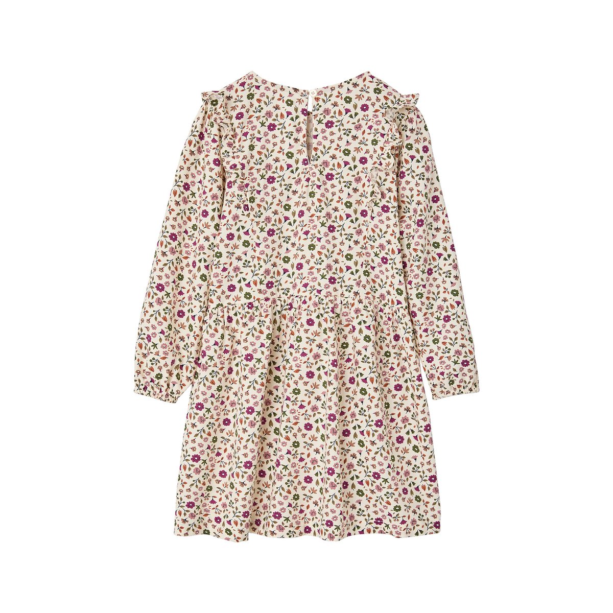 Robe courte manches longues ivoire, VERTBAUDET
