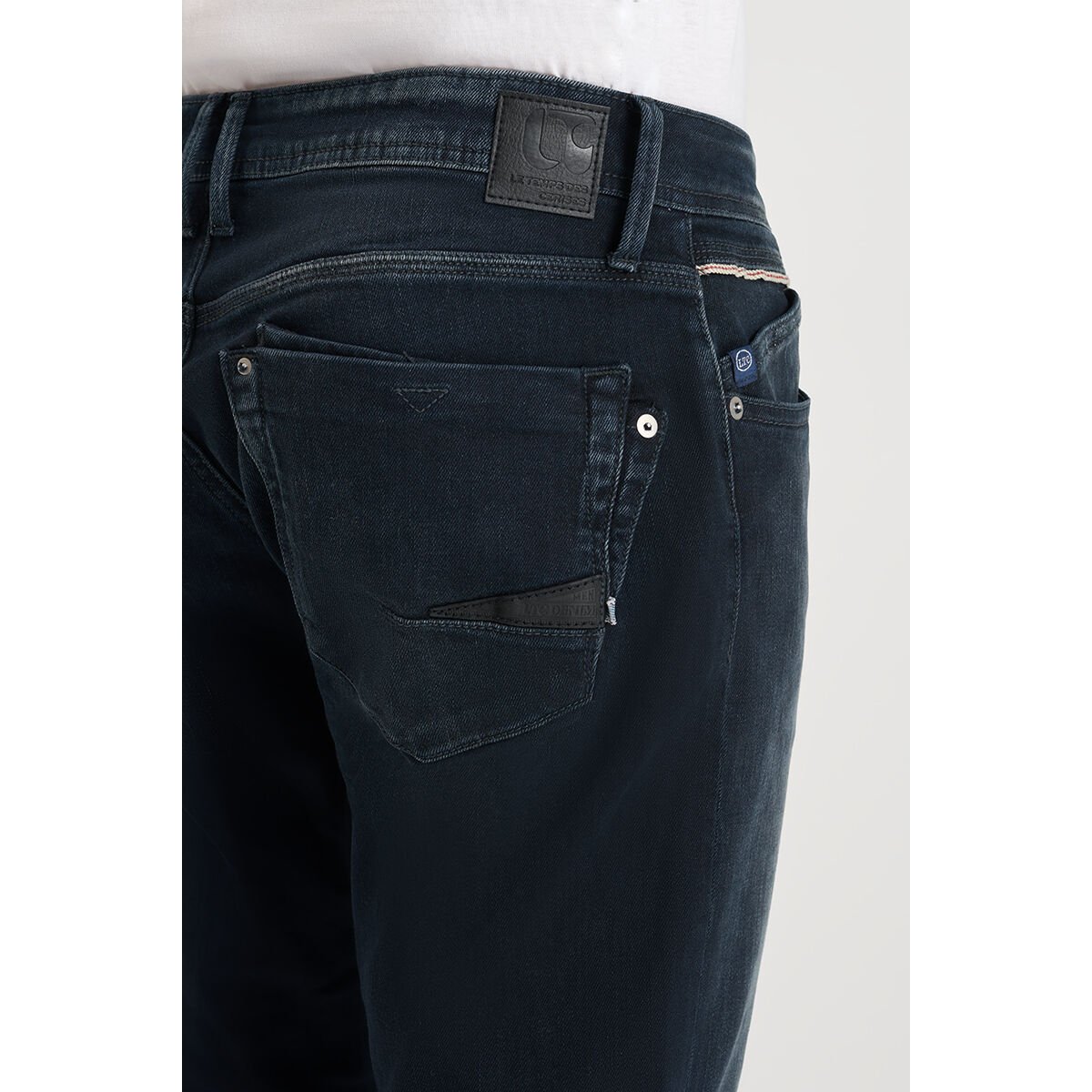 Jeans slim stretch 700/11, longueur 34 blue / black, LE TEMPS DES CERISES