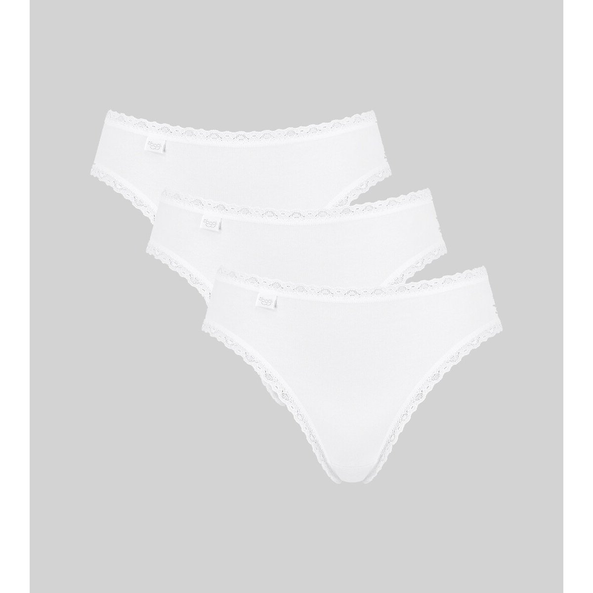 Pack of 3 24/7 Cotton Lace High Cut Knickers white, SLOGGI