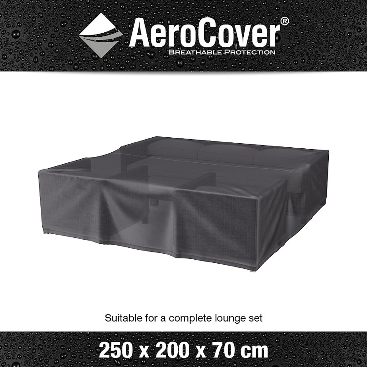Garden Lounge Set Cover 250x200x70cm grey, AEROCOVER