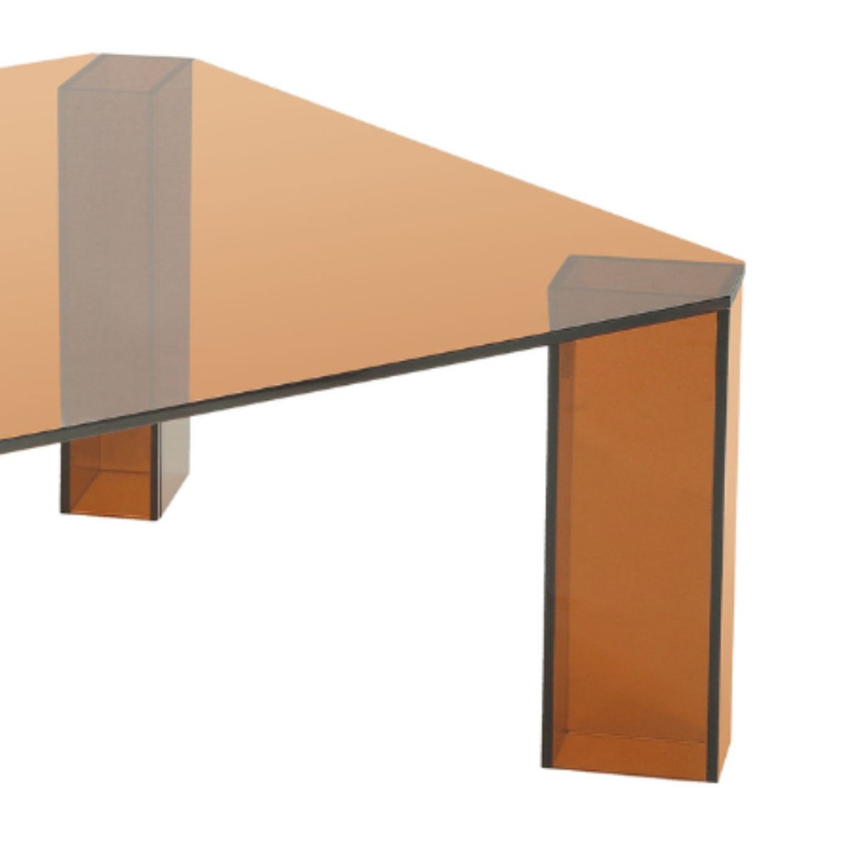 Table basse carrée en verre 80x80cm- REMO verre ambré, DRAWER