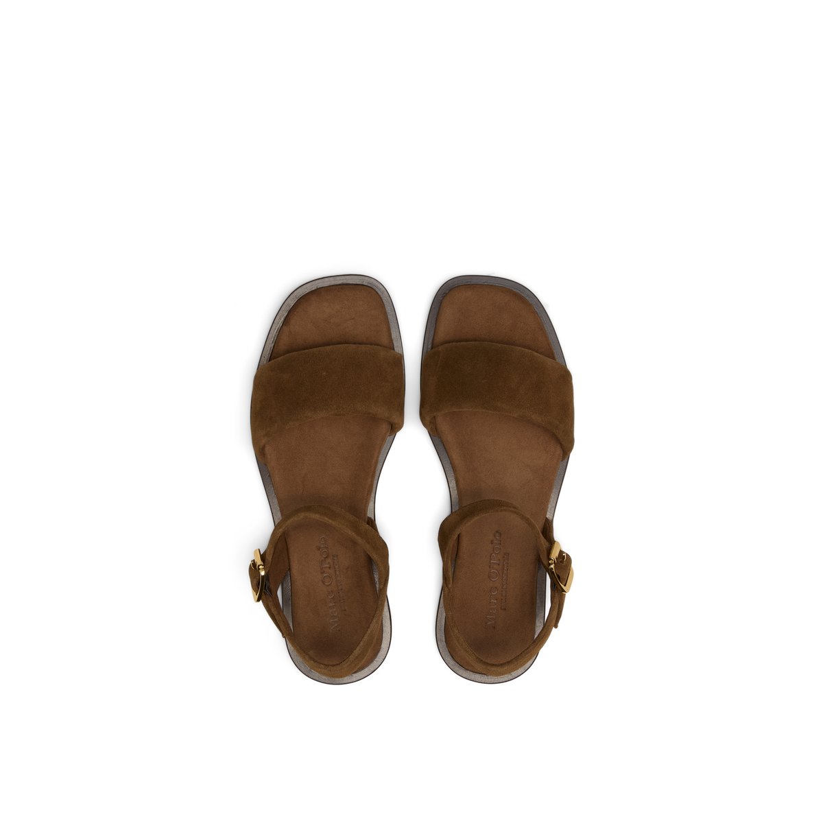 Sandale en cuir velours doux braun, MARC O'POLO