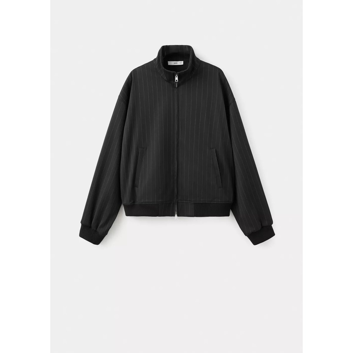 Blouson bomber à rayures tennis noir, MANGO