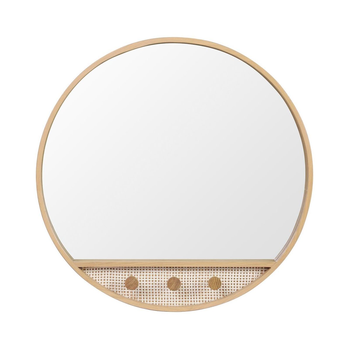 Miroir rond chêne 60x60cm NESTO chêne, MOB IN