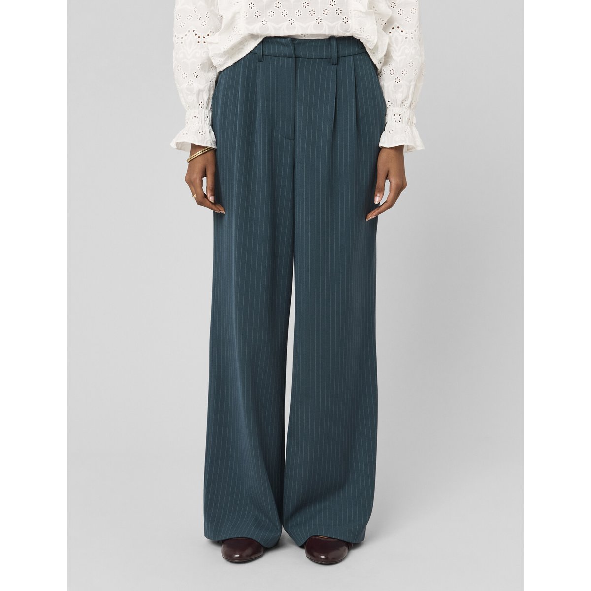 Pantalon tailleur en polyester recyclé vert, BZB