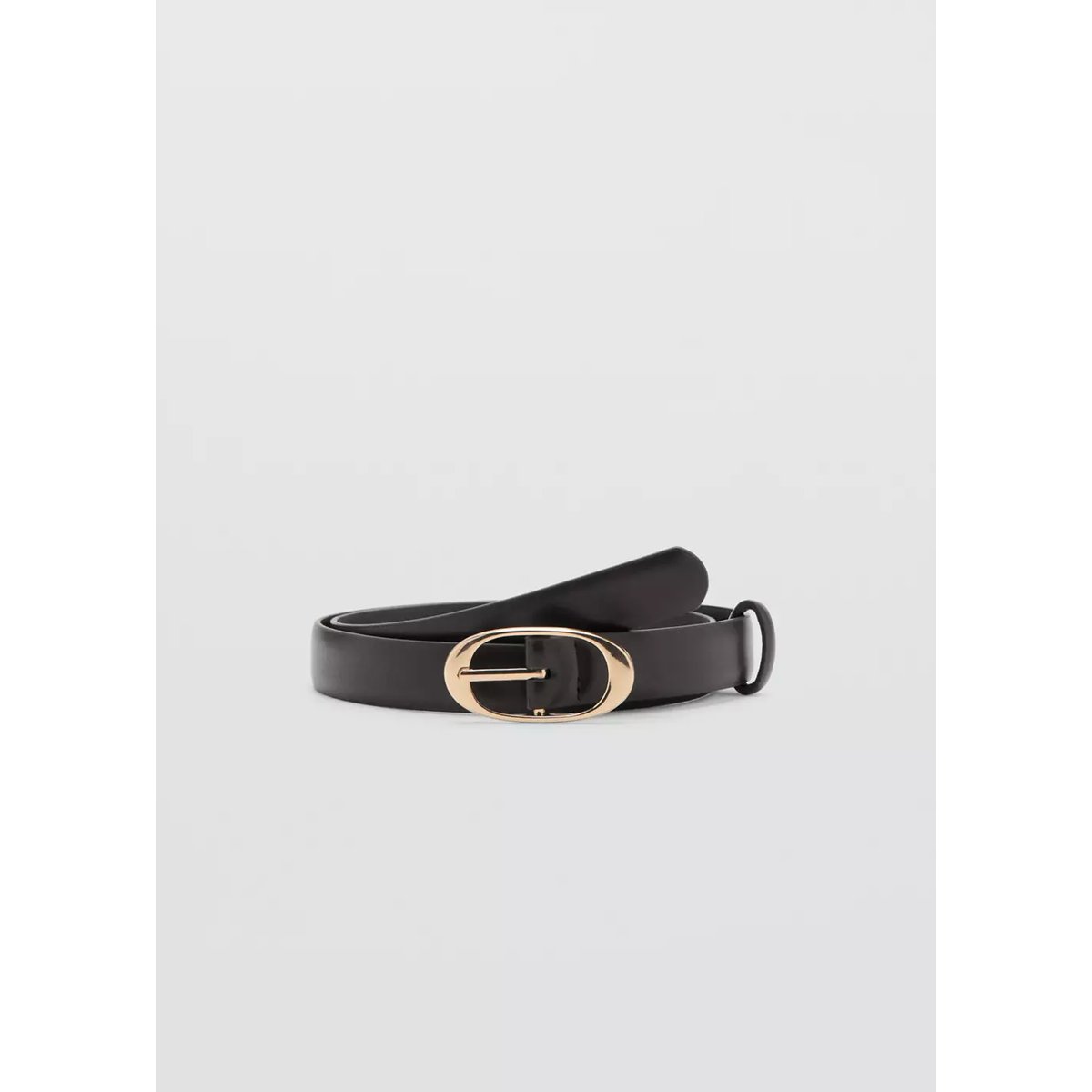Ceinture boucle ovale noir, MANGO