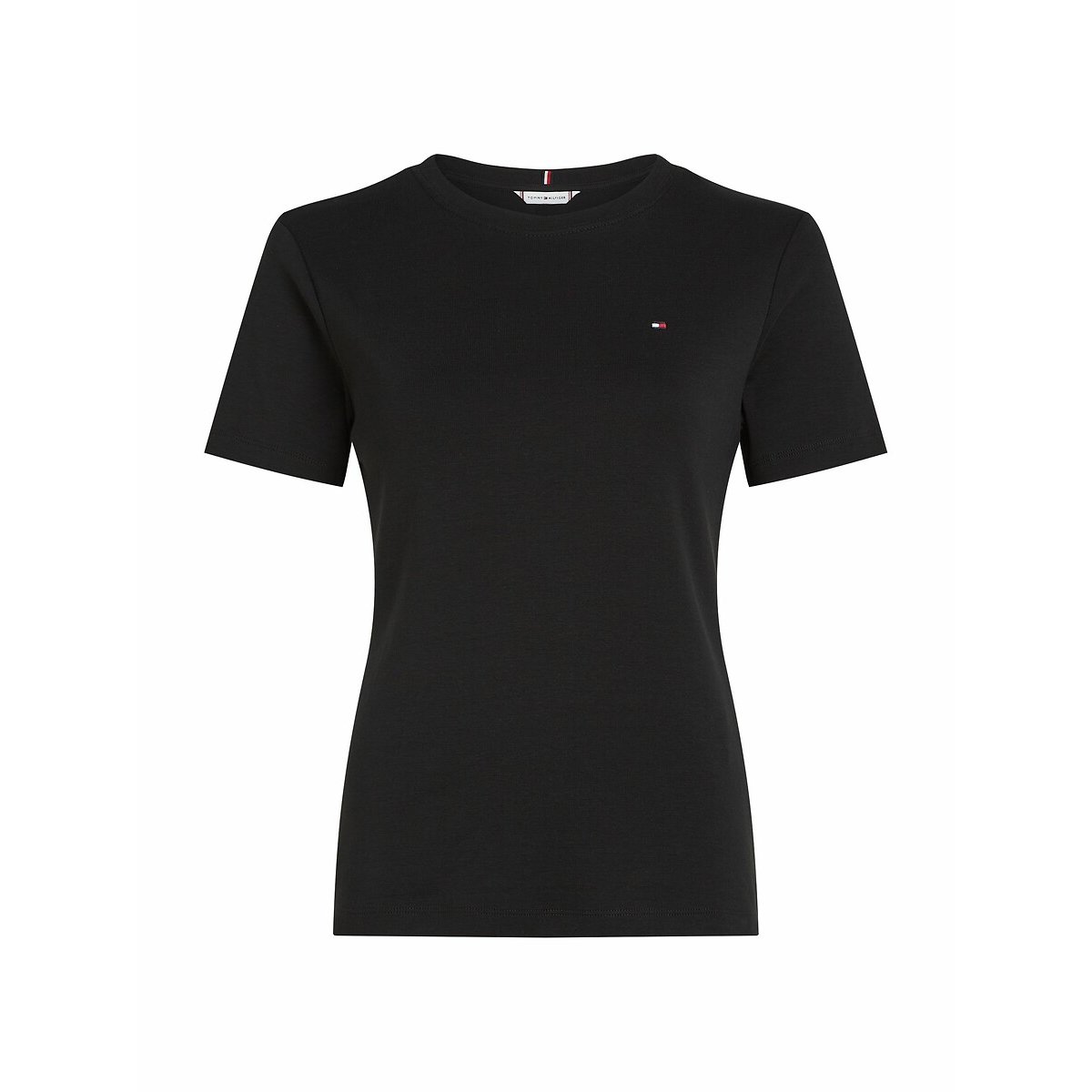 T-shirt manches courtes à col rond noir, TOMMY HILFIGER