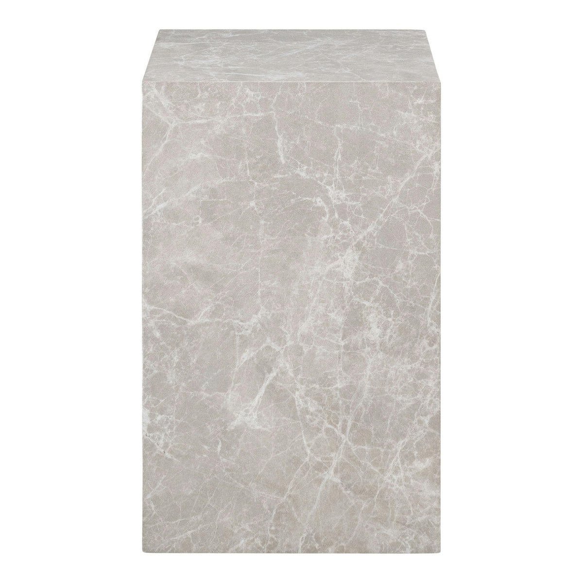 Bout de canapé design - forme haute, effet marbre beige TRINITE beige, PIER IMPORT
