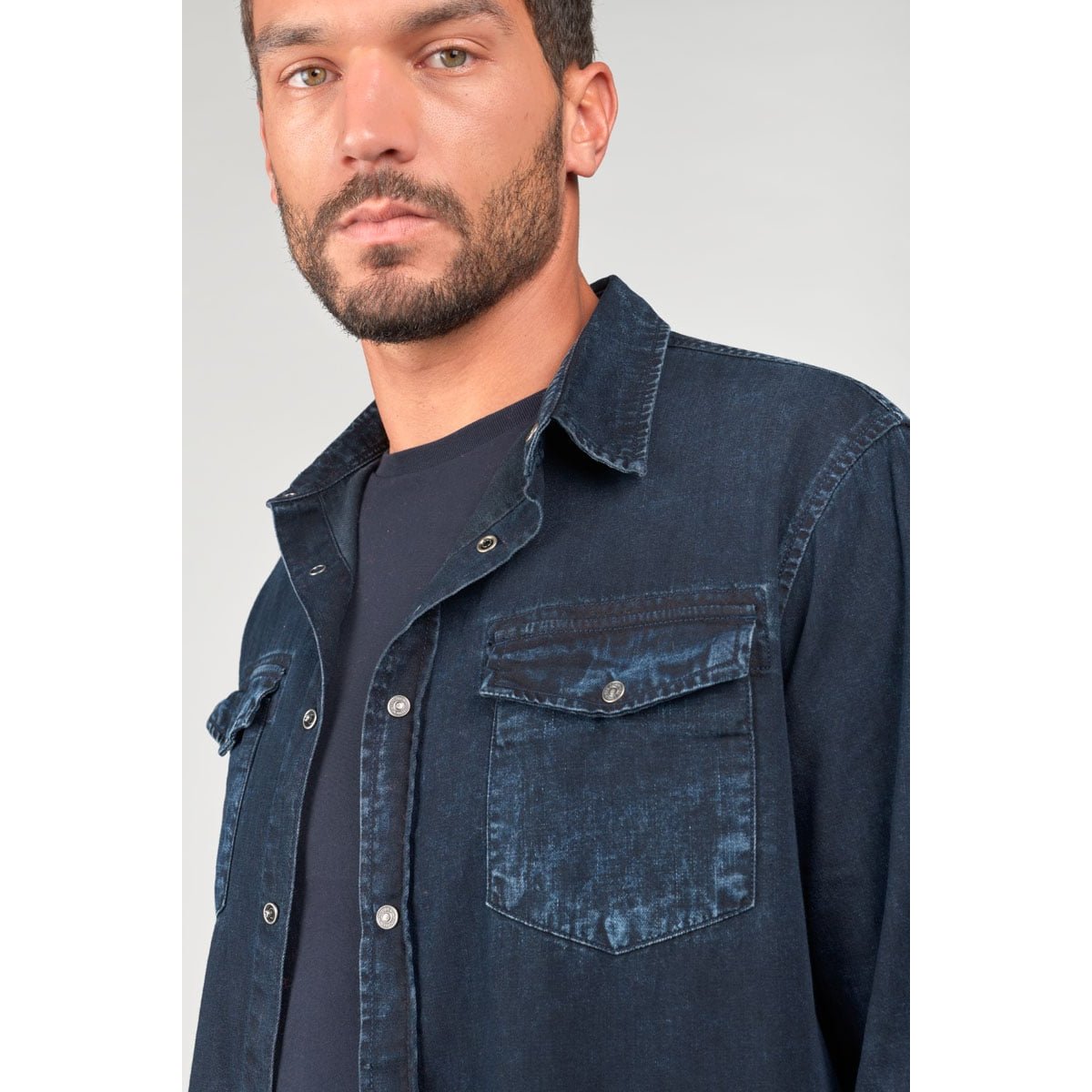 Chemise en jeans PEDRO blue / black, LE TEMPS DES CERISES