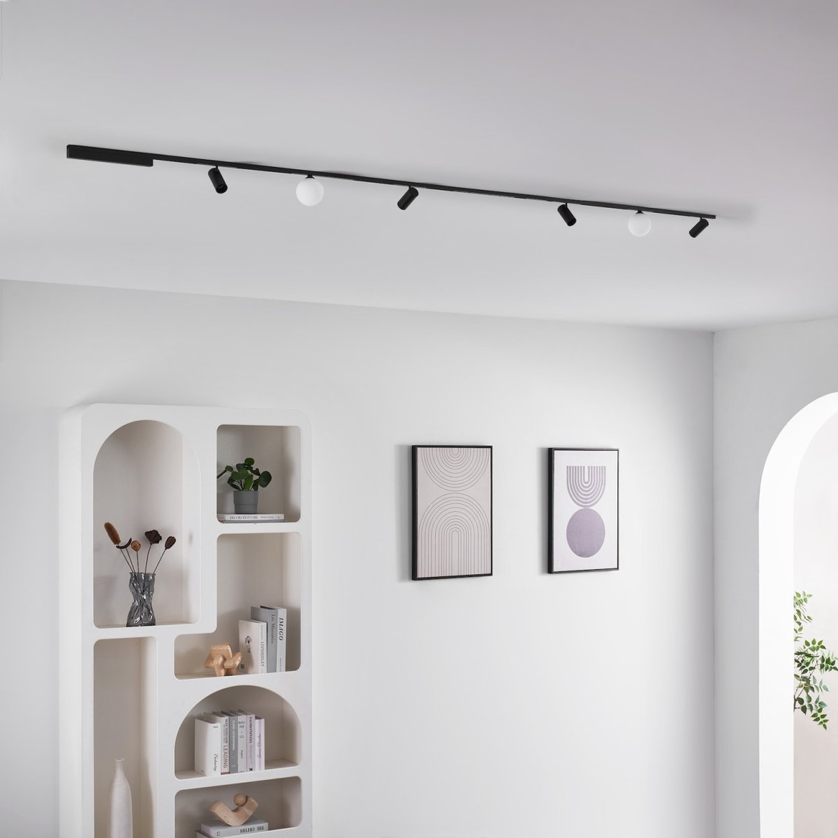 Kit rail magnétique 32W en ligne - LYNE noir et blanc, KOSILUM