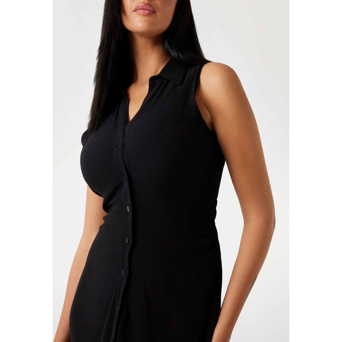 Robe Longue Boutonnée noir, GUESS