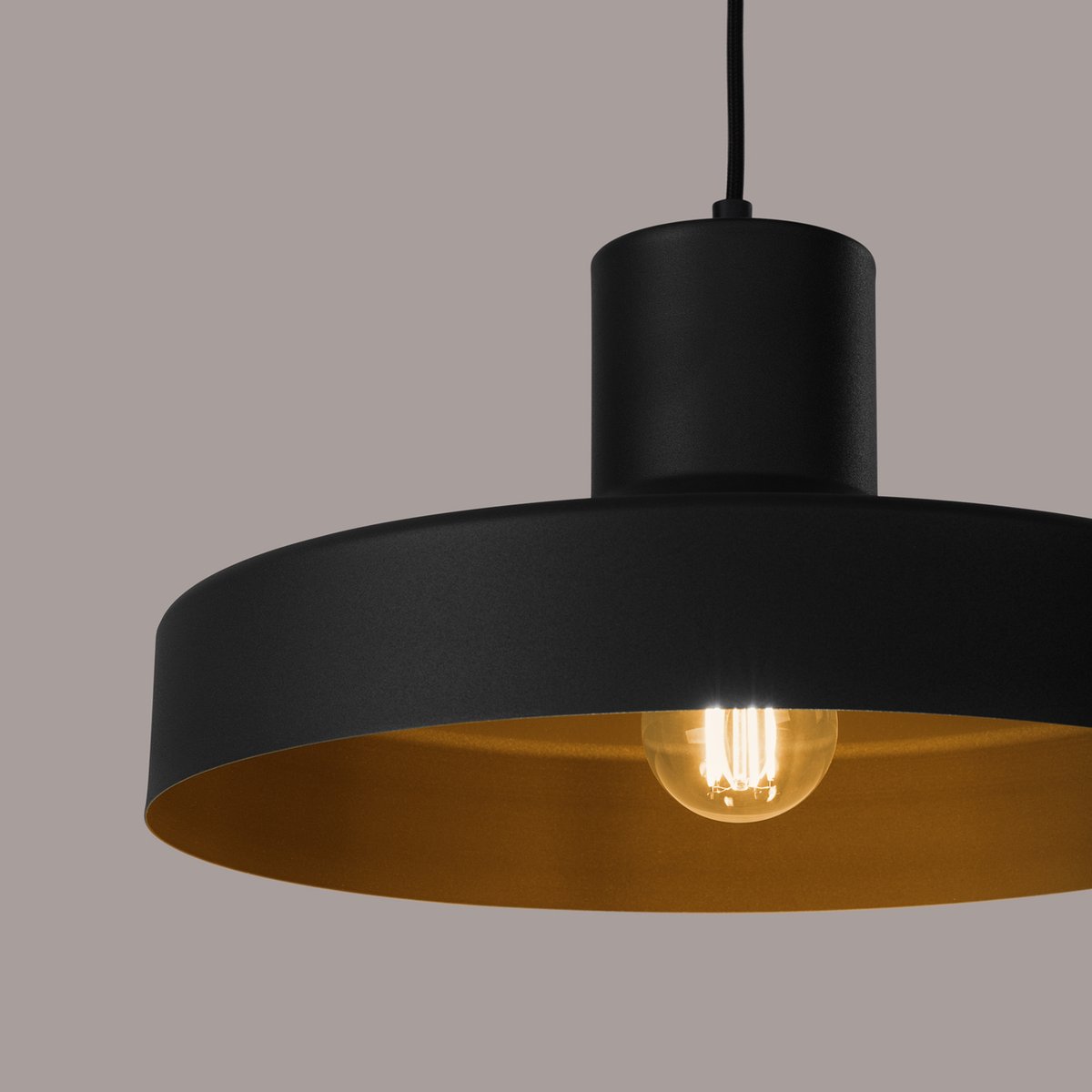 Suspension Acier Noir E27 1 Bilo noir, EDEN