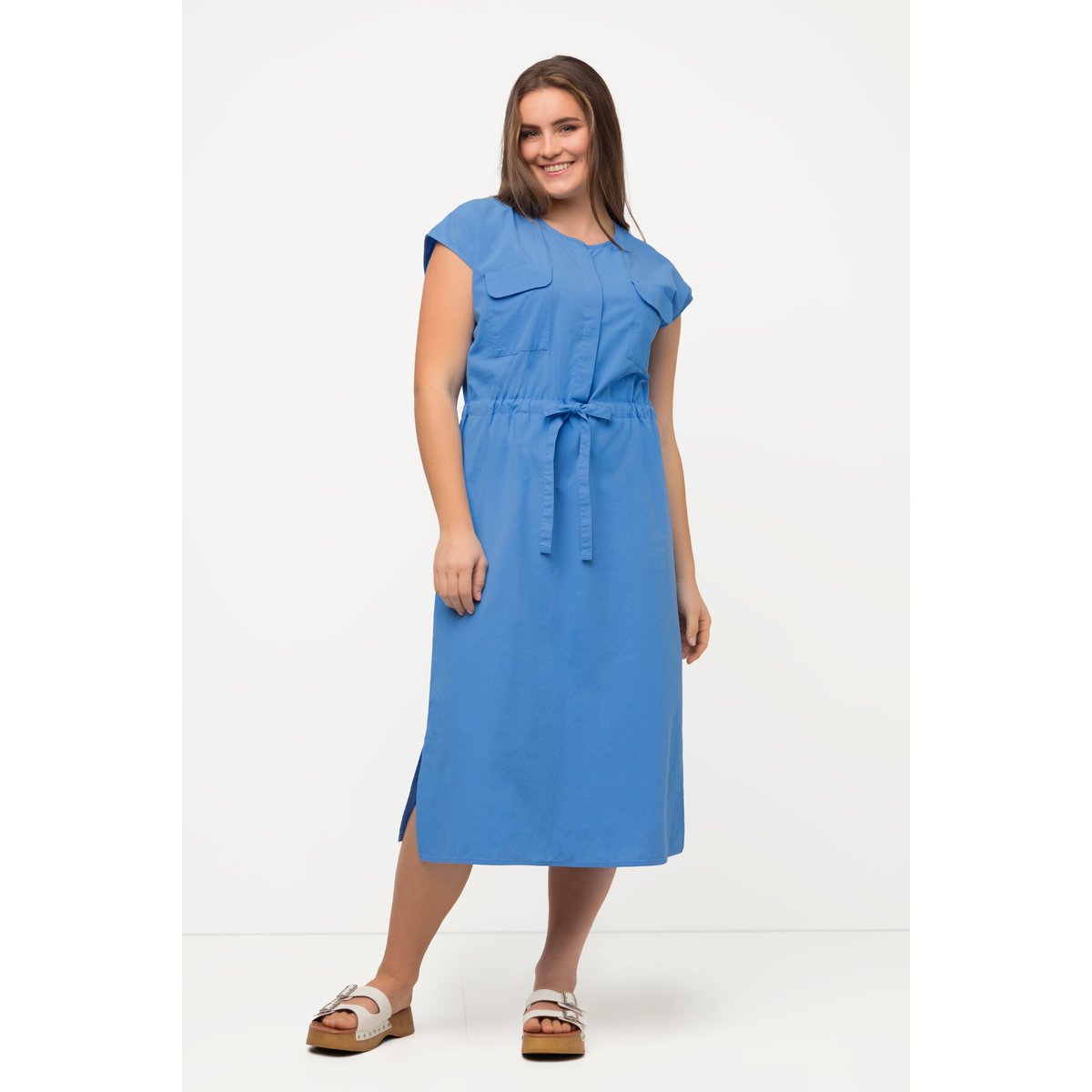 Robe midi, sans manches. Style Utility bleuet clair, ULLA POPKEN