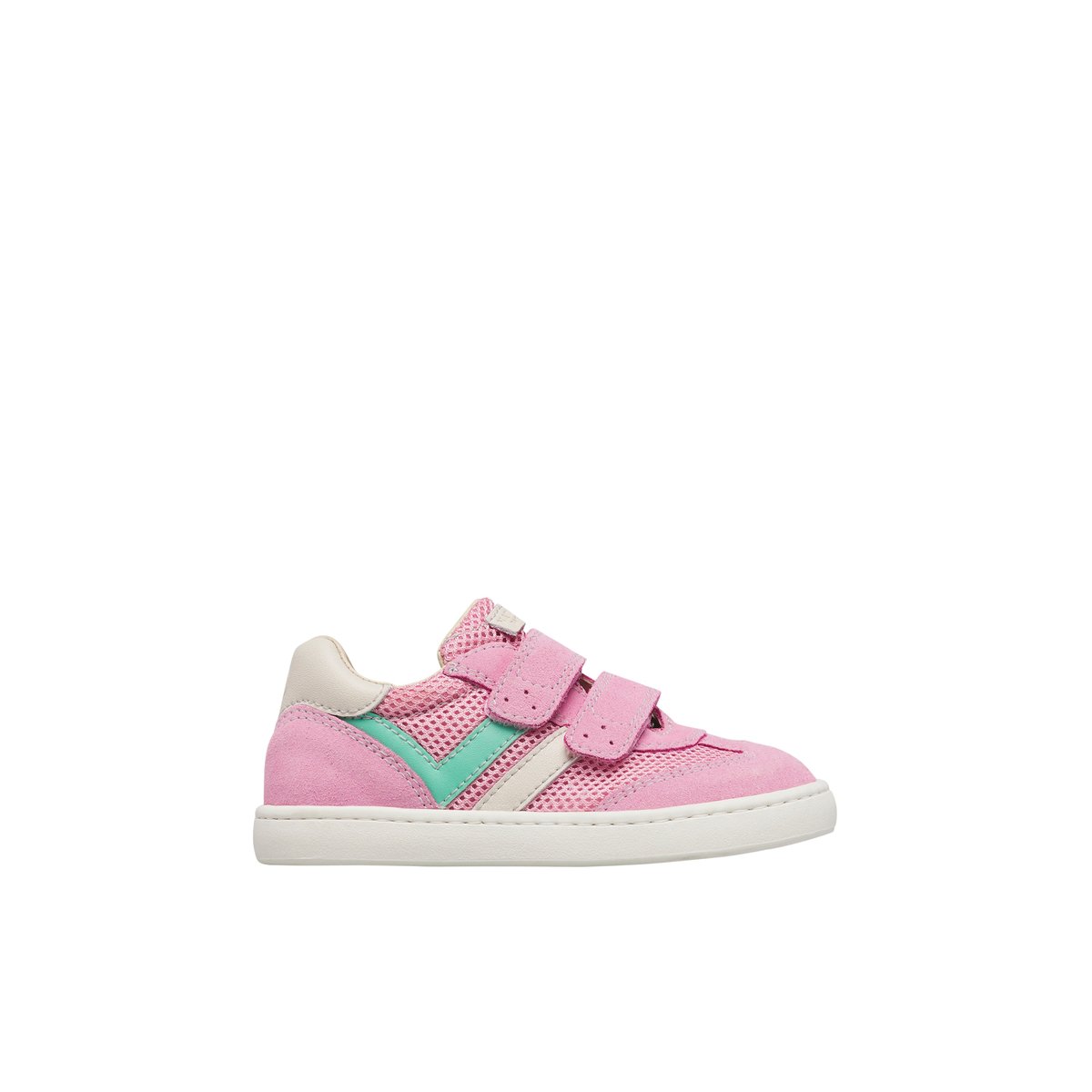 Sneakers pieds nus en cuir et tissu KEVIS 2 VL. blanc-rose-, NATURINO