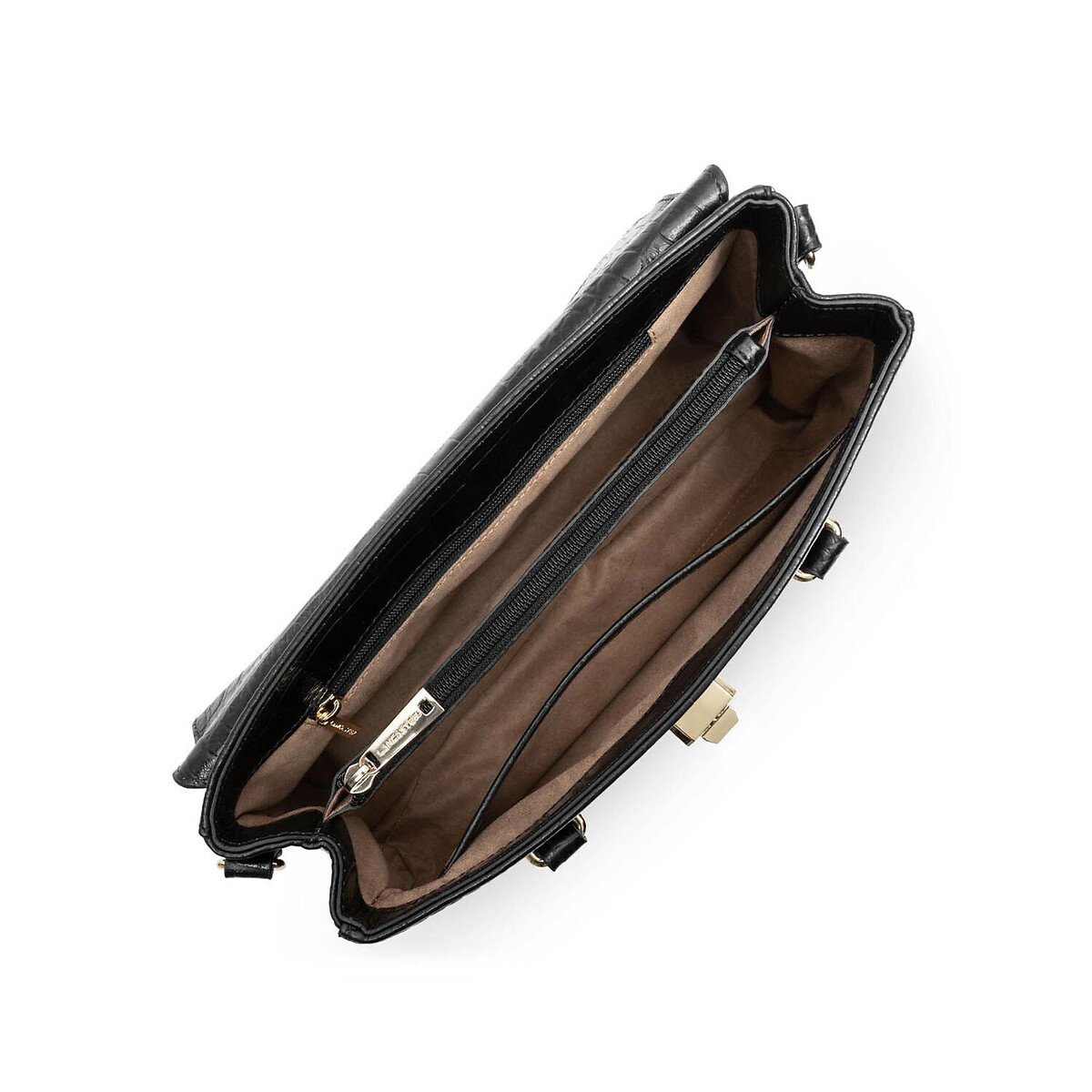 Sac à main à rabat avec fermoir M EXO noir, LANCASTER