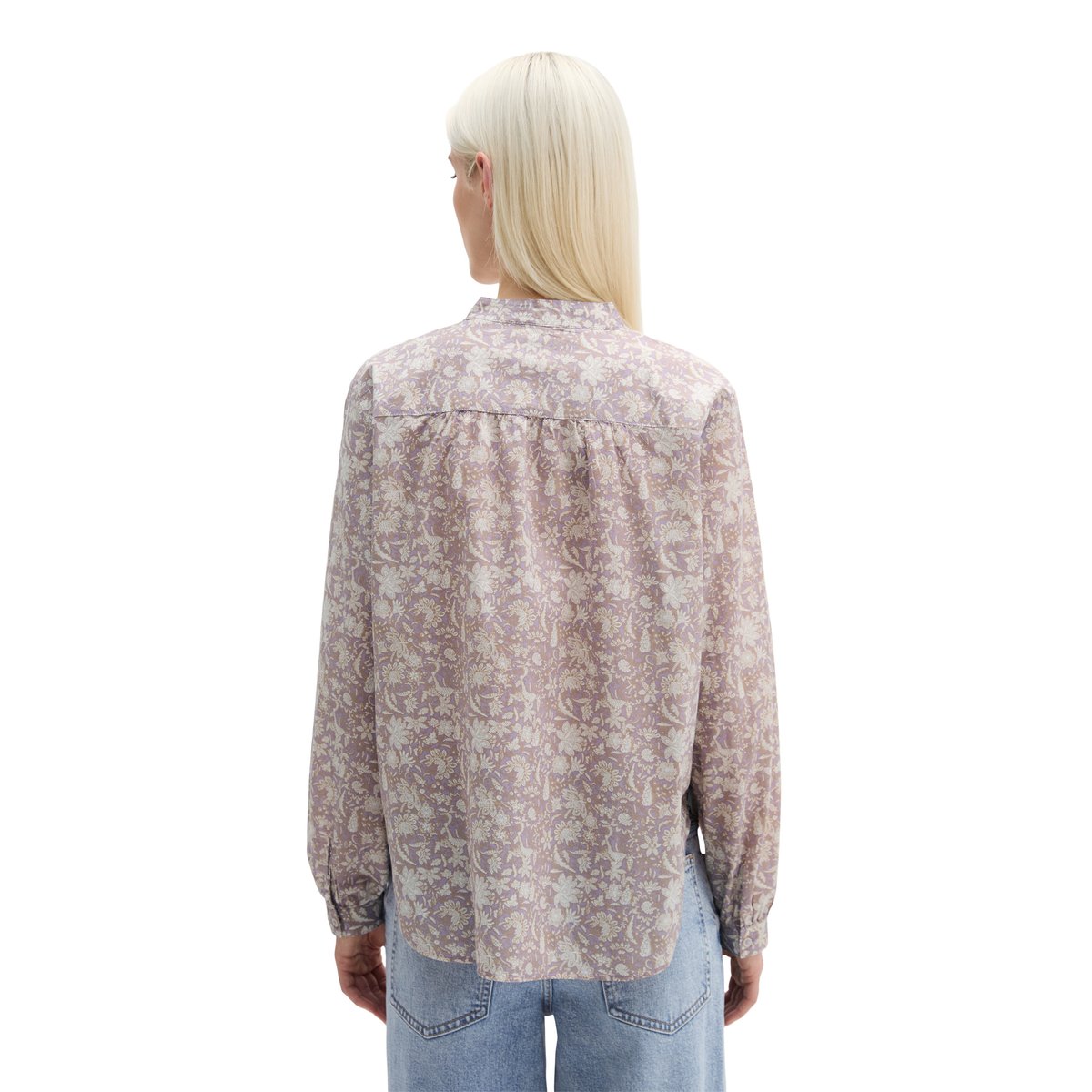Tunique-chemisier regular en voile de coton imprimé rose, MARC O'POLO