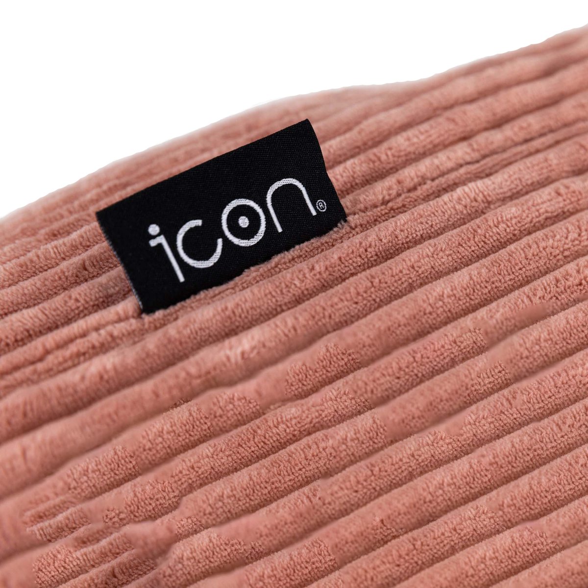 Pouf chauffeuse en velours côtelé Oeko-Tex® - DOLCE rose aube, ICON