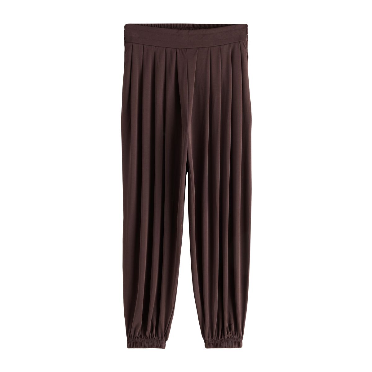 Pantalon bouffant soyeux plissé marron chocolat, NEXT