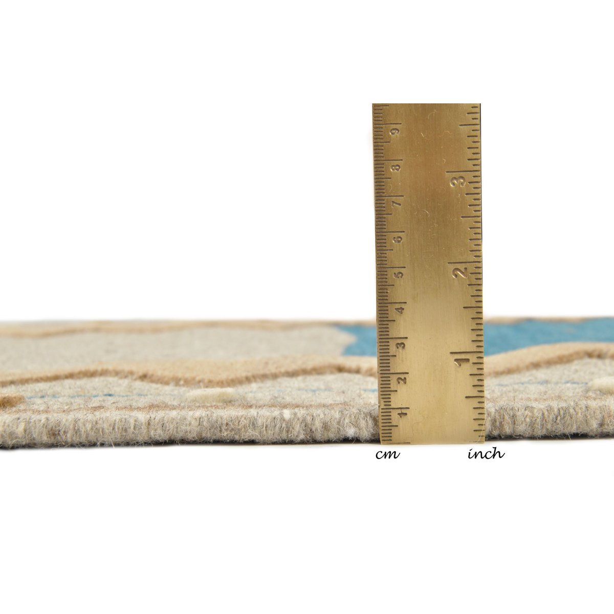 Tapis en laine vierge noué à la main sable, THEKO