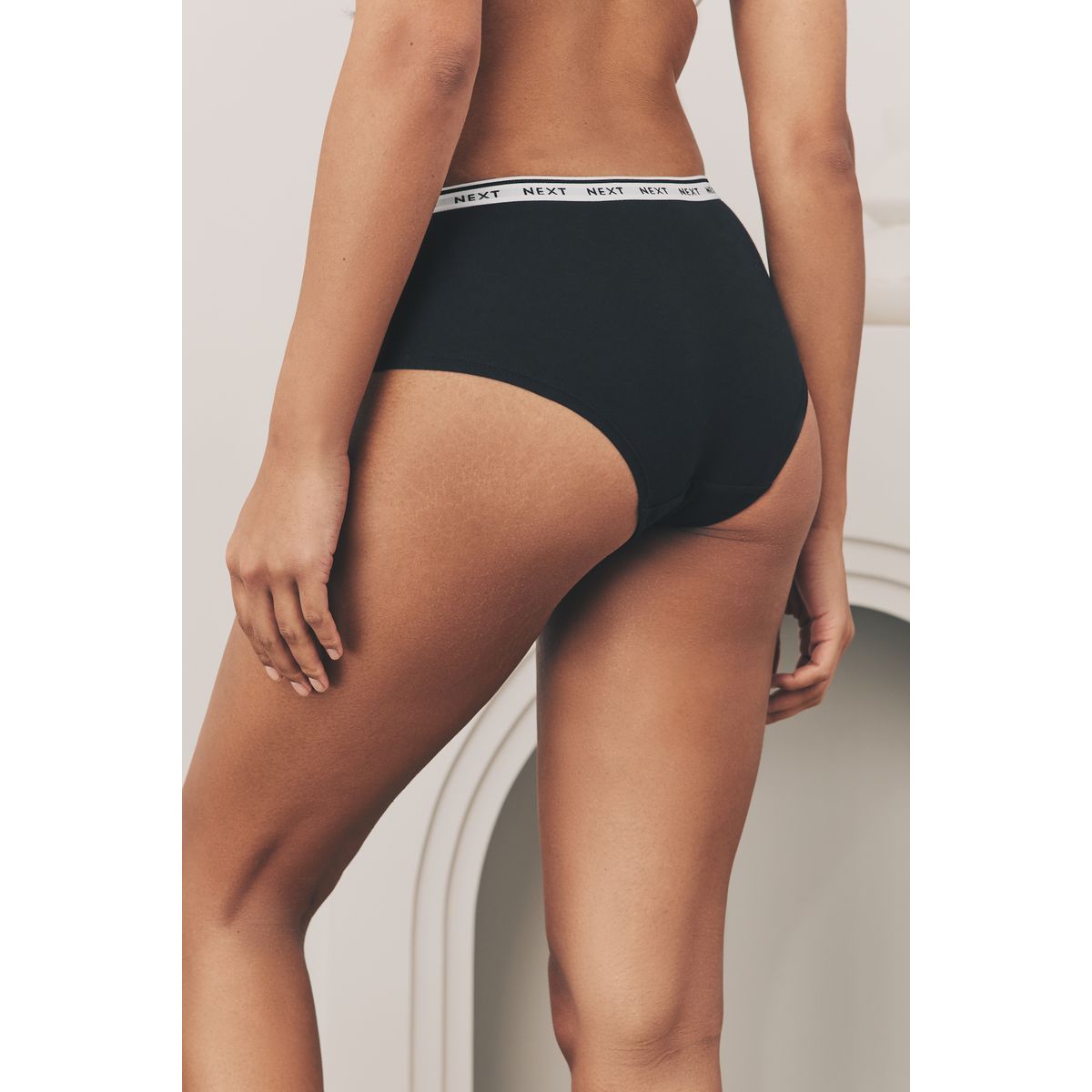 Culotte en coton à logo, lot de 7 noir, NEXT